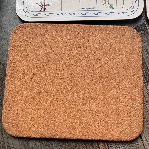 Vintage Jason Drink  Coasters Flower Box Cork Backed Rectangle Set 6 New Zealand - Picture 6 of 6